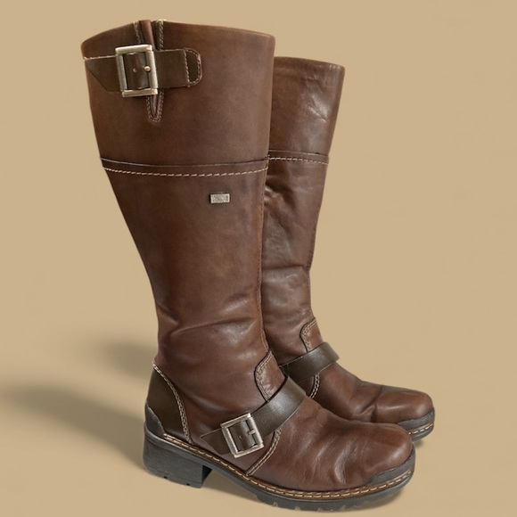 Brown Rieker 74385 Sybille 85 High Boots Size 38 (7) EUC - Picture 4 of 12